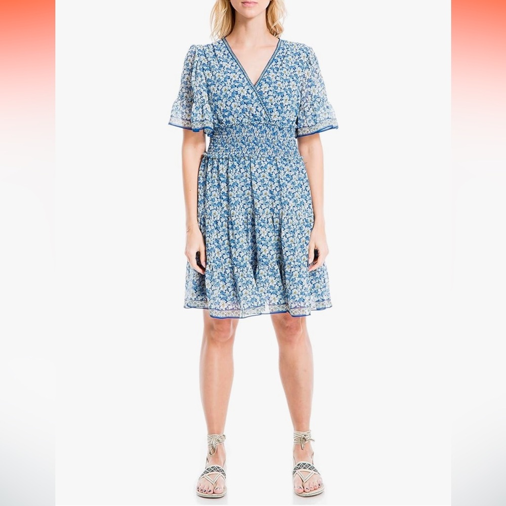 Max Studio Blue Floral Mini Dress